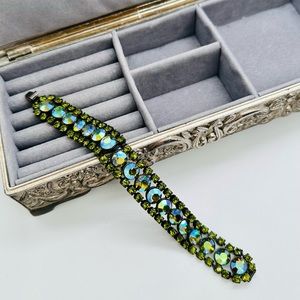 🔥Vintage Green Rhinestone Borealis Bracelet